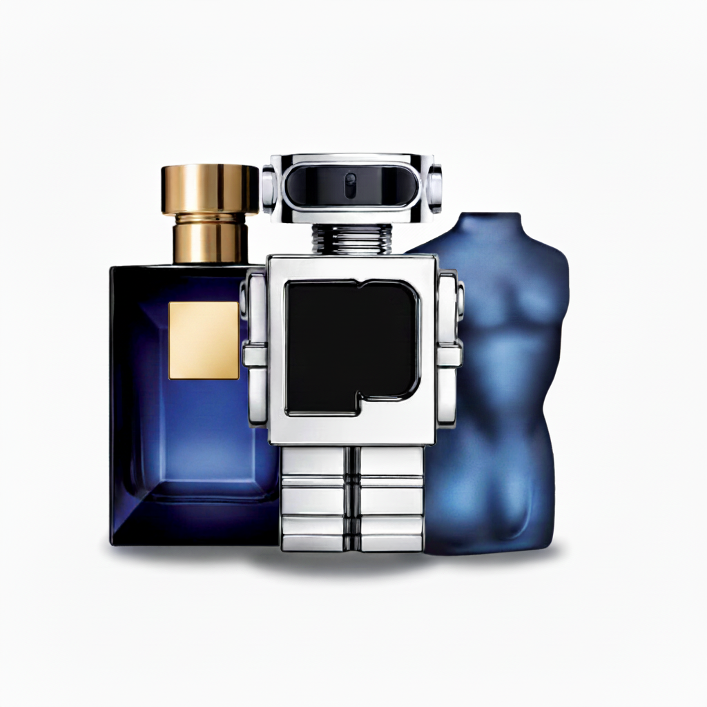 Exklusiv – SET MIT 3 PARFÜMS: Holzig-aromatisches Herrenparfüm, Futuristisches Eau de Toilette und Intensives orientalisches Eau de Parfum