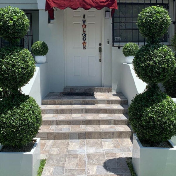 Premium Triple Ball Topiary with Medium Fiberglass Pot