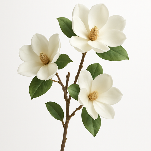 Kunstpflanzen-Set – 10 Stück | Magnolie Weiß