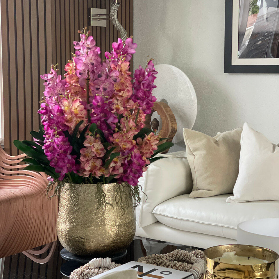 Premium Große Delaney-Schale mit gemischten Mokara-Orchideen