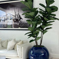 Premium 30″ blaue Kugelvase mit Geigenfeige