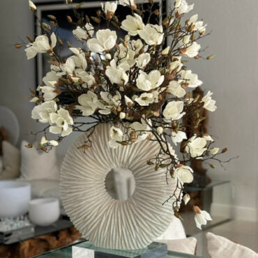 Premium Large Eternity Vase with Magnolias and Driftwood