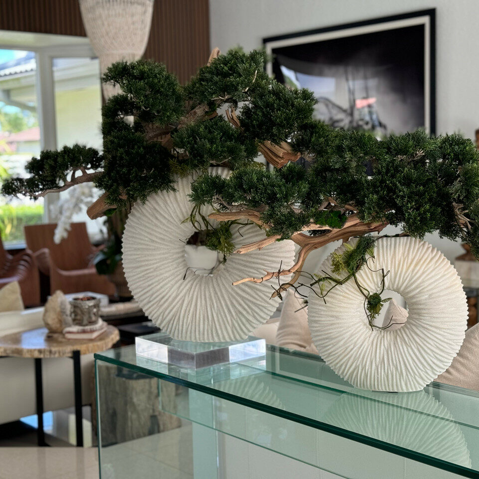 Premium Large Eternity Vase with Hanging Bonsai and Driftwood