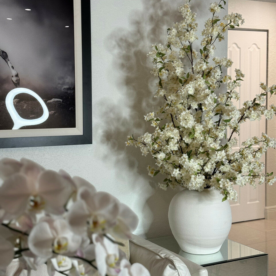Premium Konos Vase with Cherry Blossoms