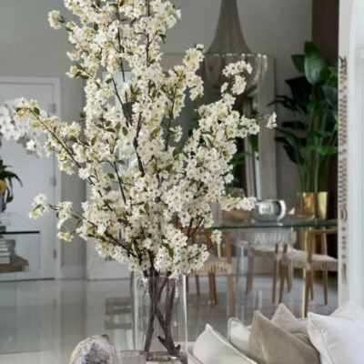 Premium cherry blossoms in a 40 cm glass cylinder