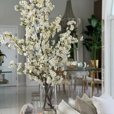 Premium cherry blossoms in a 40 cm glass cylinder