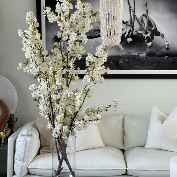 Premium cherry blossoms in a 40 cm glass cylinder