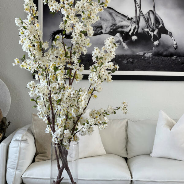 Premium cherry blossoms in a 40 cm glass cylinder