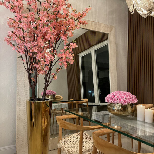 Premium Large Cherry Tree in Golden Planter