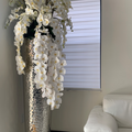 Premium Cascading Phalaenopsis Orchids in Extra Tall, Hammered Vase